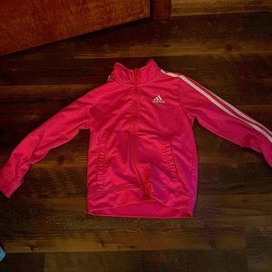 Adidas Girls Sweatshirt Pink Turtle Neck